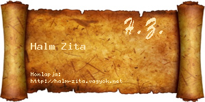 Halm Zita névjegykártya