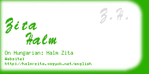zita halm business card